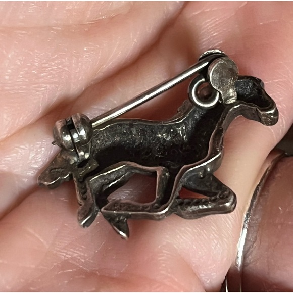 Vintage Sterling Silver Galloping Horse Pin/Pendant - Picture 6 of 12